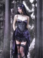 Gothic Velvet Fish-Tail Princess Lace Cross One-Piece