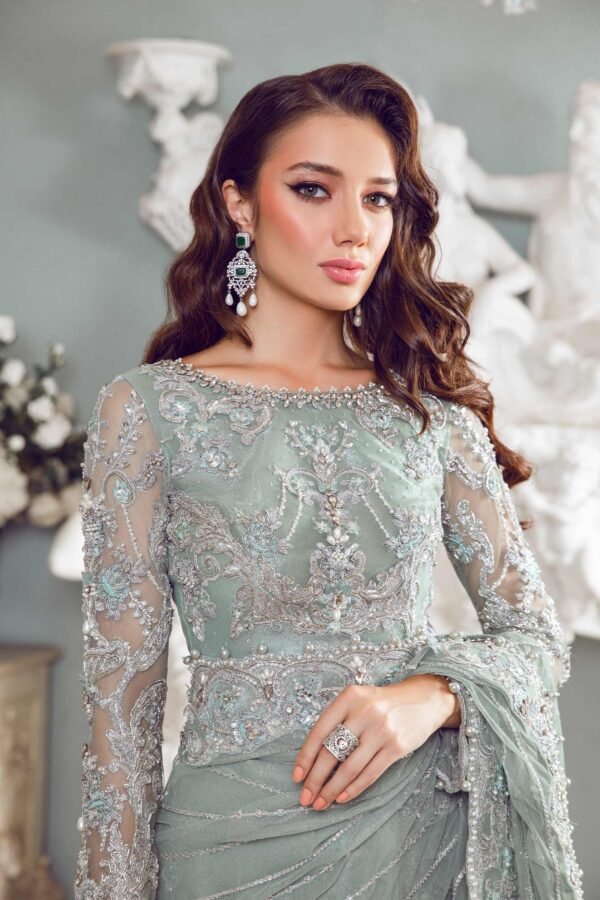 Pakistani Bridal Outfit in Premium Net Saree Style