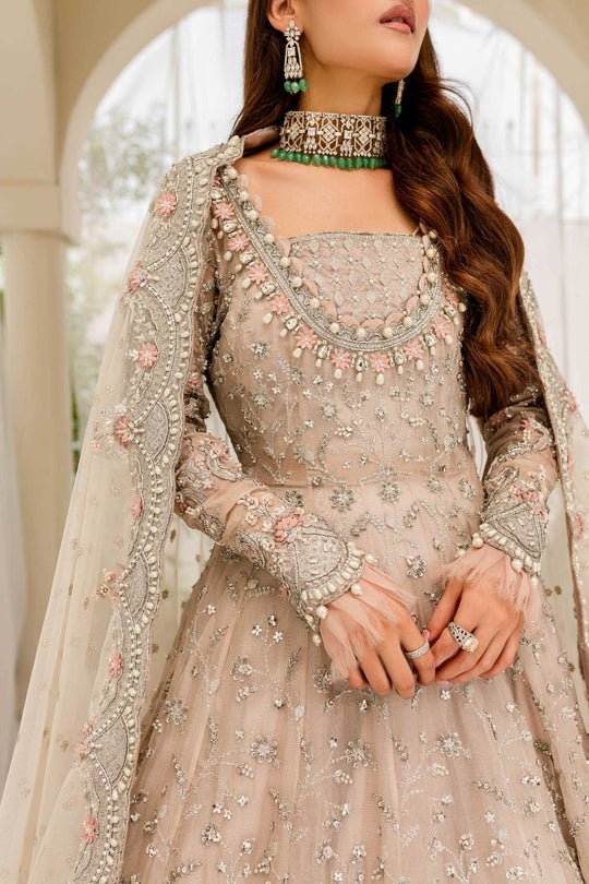 Pakistani Long Gown and Bridal Lehenga in Pastel Color