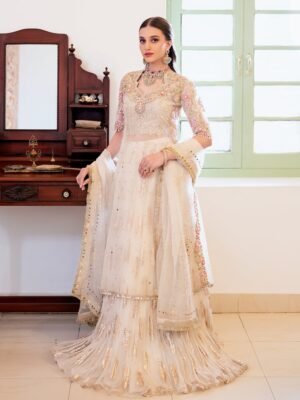 Net Kameez and Bridal Lehenga with Matching Accessories