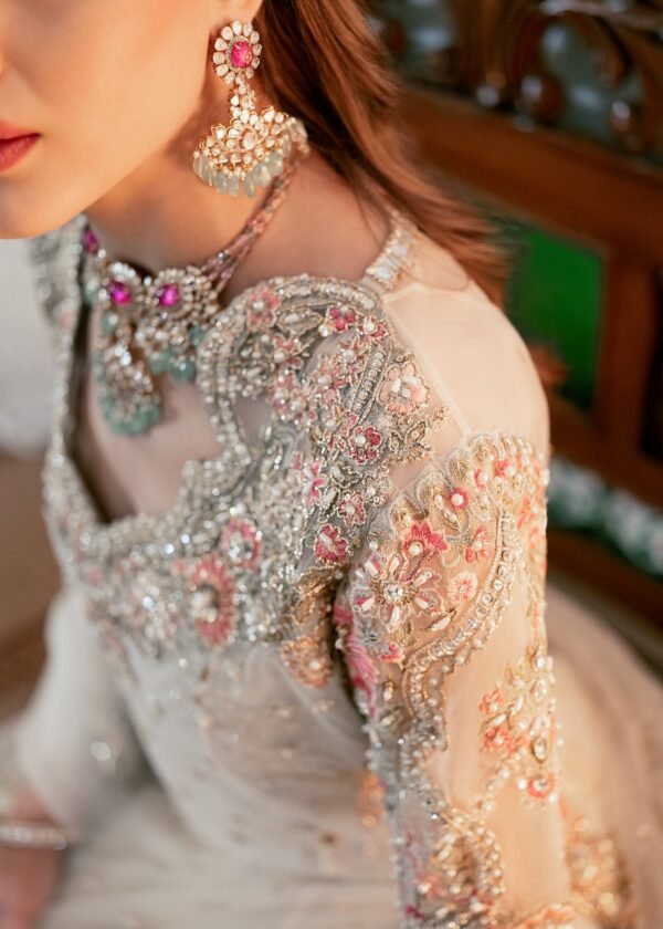 Net Kameez and Bridal Lehenga with Matching Accessories