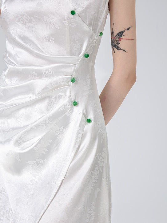 Sleeveless Improved Cheongsam Slit Design Long Dress