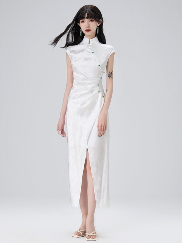 Sleeveless Improved Cheongsam Slit Design Long Dress