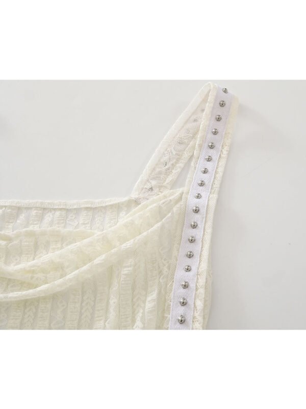 Irregular Swing Collar Lace Suspender Dress