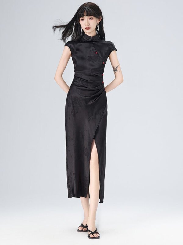 Sleeveless Improved Cheongsam Slit Design Long Dress