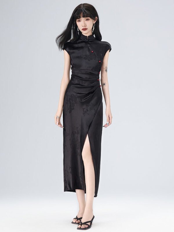 Sleeveless Improved Cheongsam Slit Design Long Dress