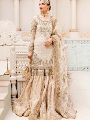 Pakistani Bridal Dress in Kameez and Gharara Style