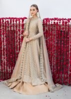 Pakistani Bridal Dress in Open Gown and Lehenga Style