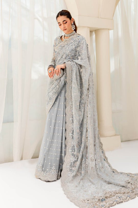 Pakistani Bridal Dress in Royal Saree Style for Wedding