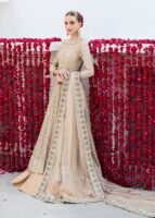 Pakistani Bridal Dress in Open Gown and Lehenga Style