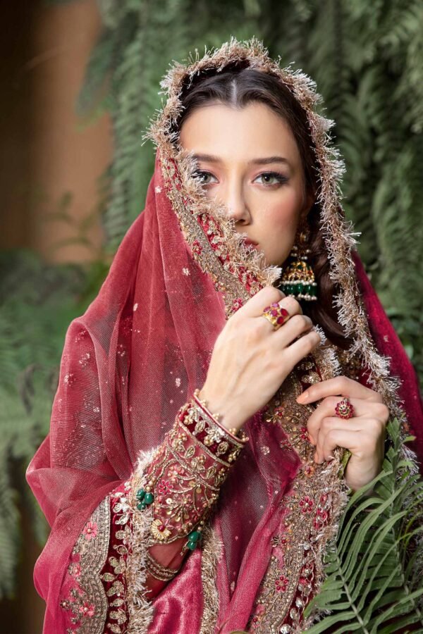 Royal Pakistani Bridal Outfit in Gharara Kameez Style