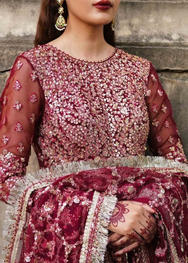 Pakistani Bridal Dress in Pishwas and Sharara Style
