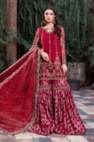 Royal Pakistani Bridal Outfit in Gharara Kameez Style